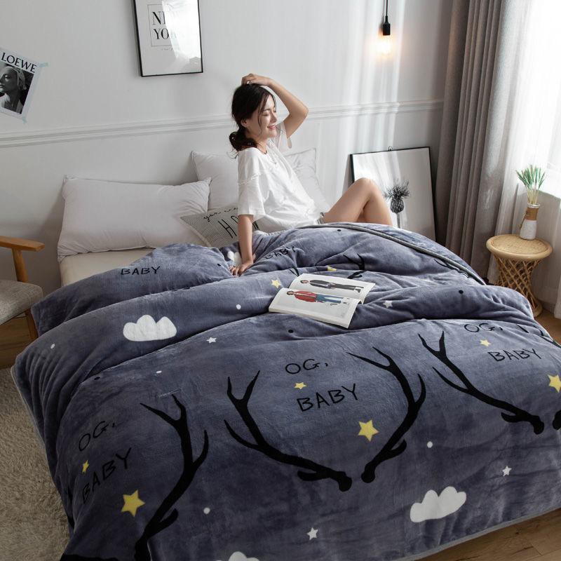 Selimut Bulu Ukuran KING 180x200 Motif Dewasa Keren Super Tebal Pinggiran Full List Berkualitas-F. Tanduk Awan180lis