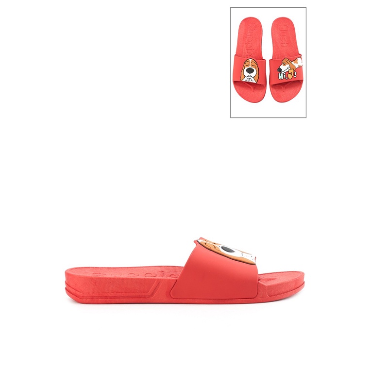 SANDAL SLIDE WANITA HUSH PUPPIES ORIGINAL CASUAL BRANDED RED HW37