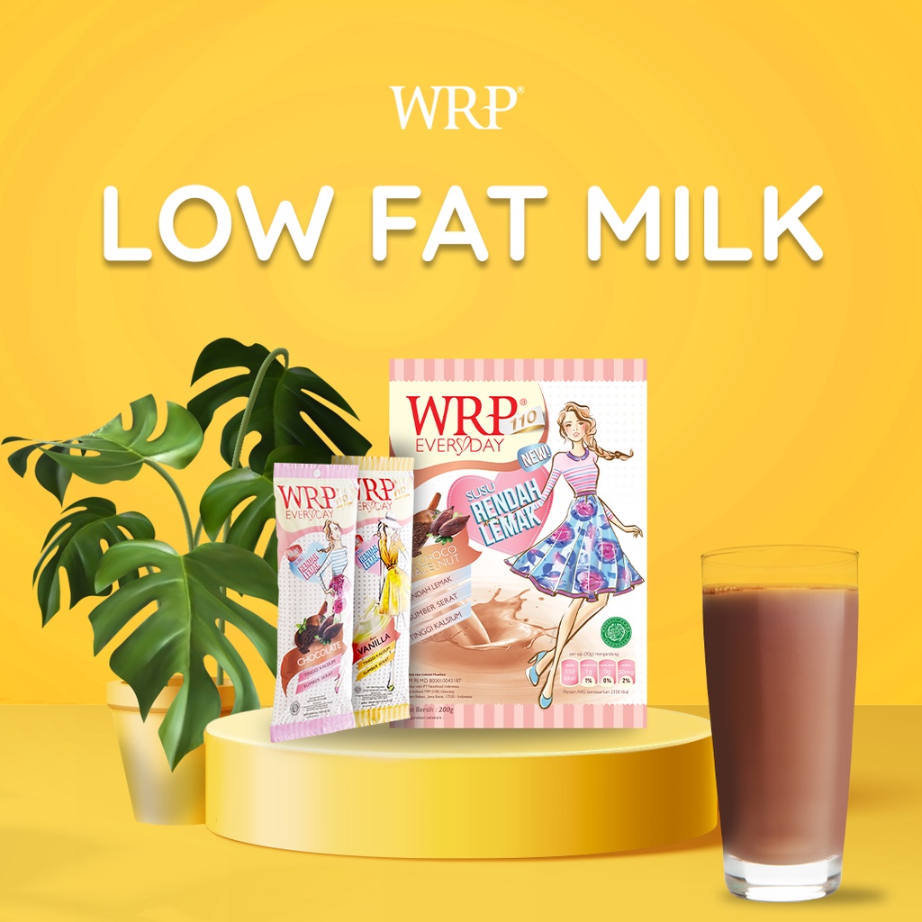 WRP Low Fat Milk Vanilla 60g (Bundle 2) - Susu Rendah Lemak