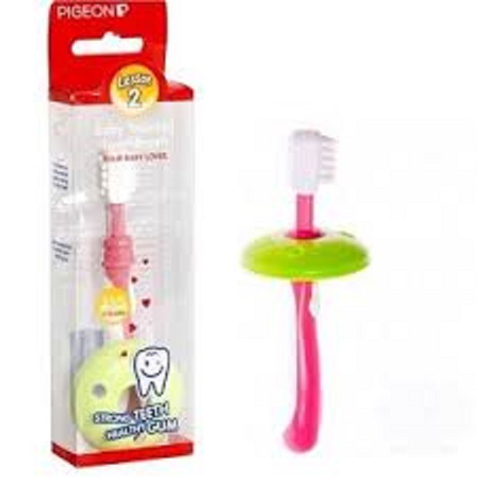 Pigeon Training Toothbrush Lesson 2 Sikat Gigi Bayi biru&amp;pink