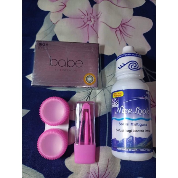 COD Paket Softlens Babe Normal + Air Softlens Nice Look / Pure n Soft 60ml + Pinset + Lens Case | Paket Softlens X2 | Paket Softlens Exoticon