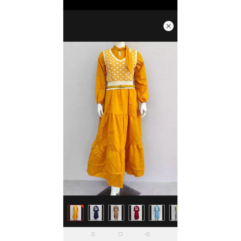 gamis remaja anak rompi rajut