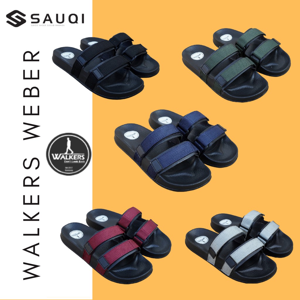 BISA COD! Sandal Pria Walkers SLIDE 2 Full Black Casual Gaya Trendy TERMURAH