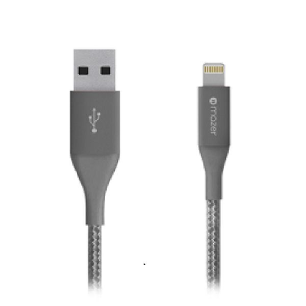 Mazer Premium Nylon Lightning Cable 20CM/3.1A - Grey