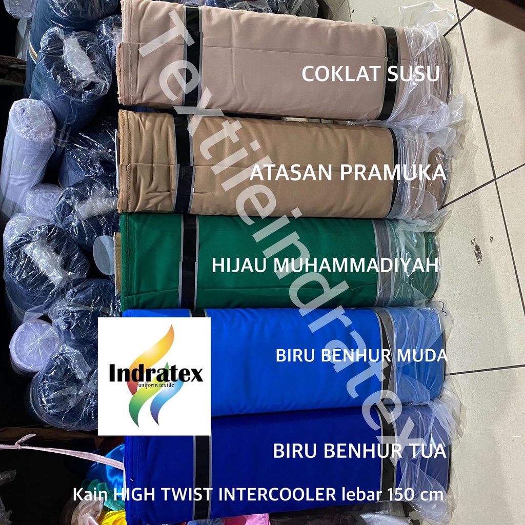 kain twill drill HIGH TWIST INTERCOOLER lb 150 cm PER ROLL bahan celana baju seragam sekolah pramuka dinas safari