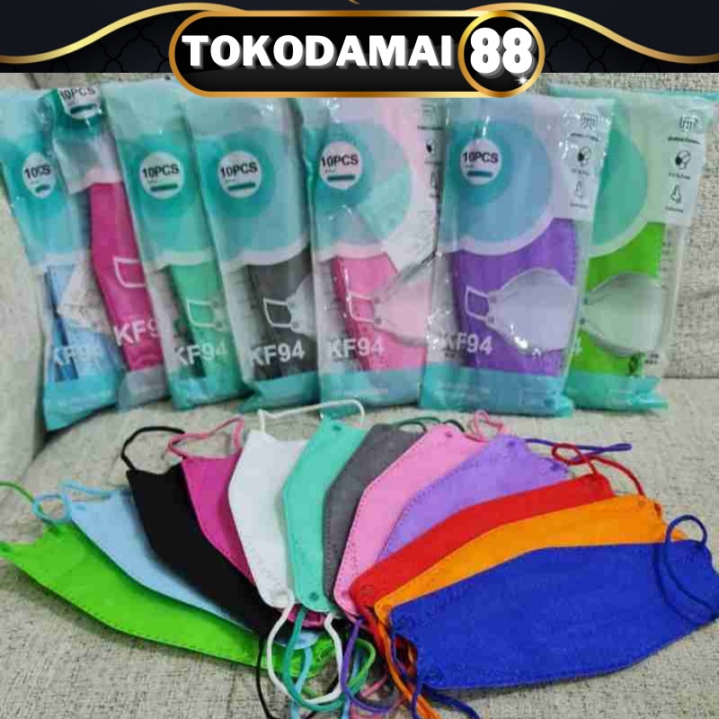 MASKER KF94 TALI SENADA DENGAN WARNA MASKER ISI 10 PCS/PACK