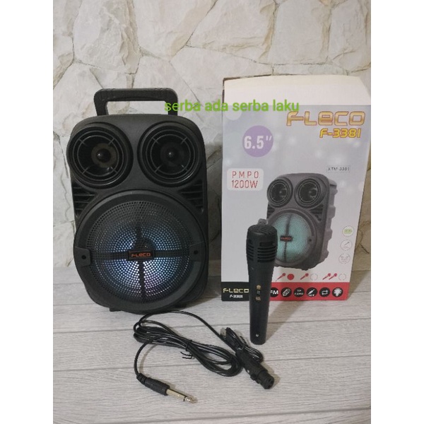 Speaker Bluetooth Portable 6,5inch Plus Microphone Mirip Km-3381 F 3381 FLECO