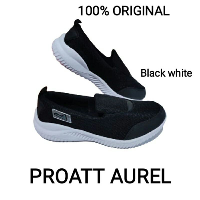 Sepatu Slip On Pro Att Aurel Warna Hitam/Putih