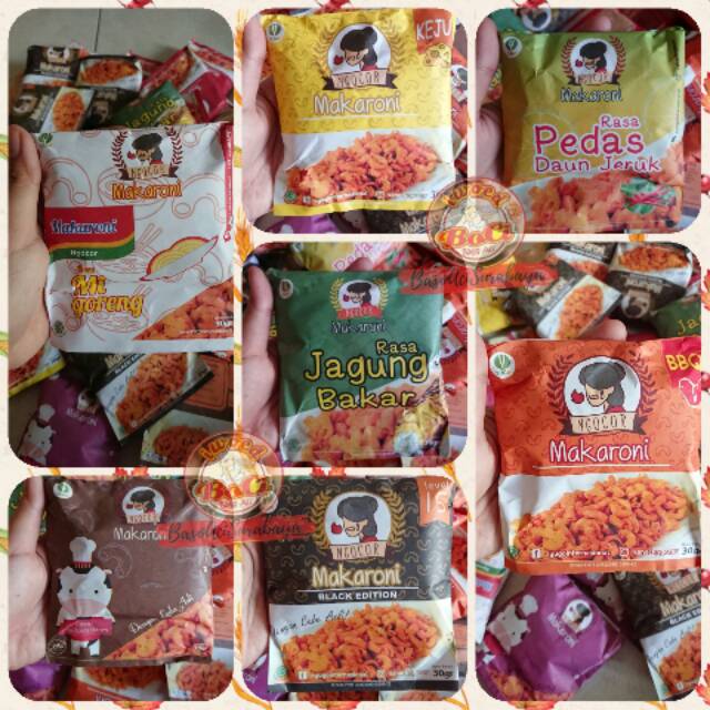 Makaroni Ngocor Makroni Pedas Rasa Keju Bbq Daun Jeruk Indomie Lada Hitam Sapi Panggang Snack Basren