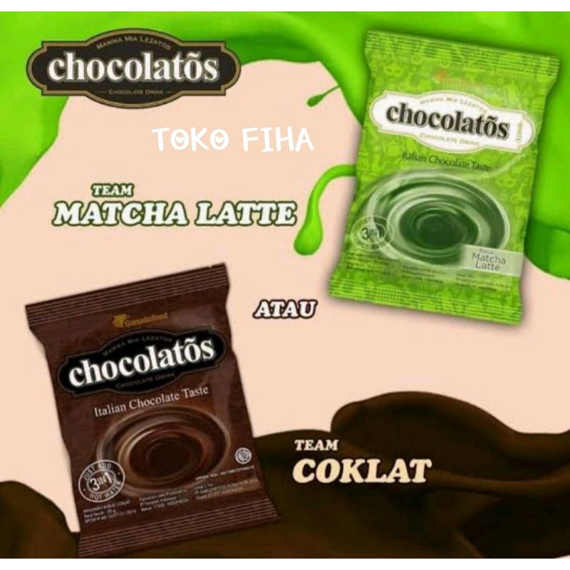 

Chocolatos Drink Chocolate & Matcha Latte - per Sachet