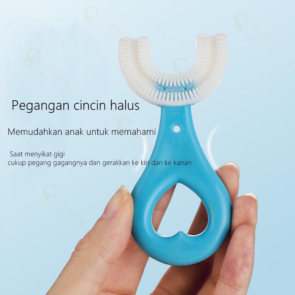 Sikat Gigi Anak Bentuk U Bahan Silikon - Training Toothbrush - Tooth Brush Baby Silicon type U 360° - Sikat Gigi U Lembut