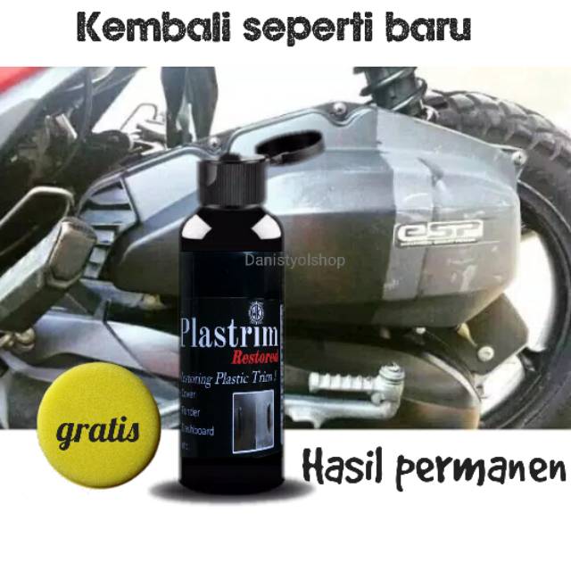 trim plastrem restored penghitam body motor volume 100 ml, black to black magic restorasi bodi kusam