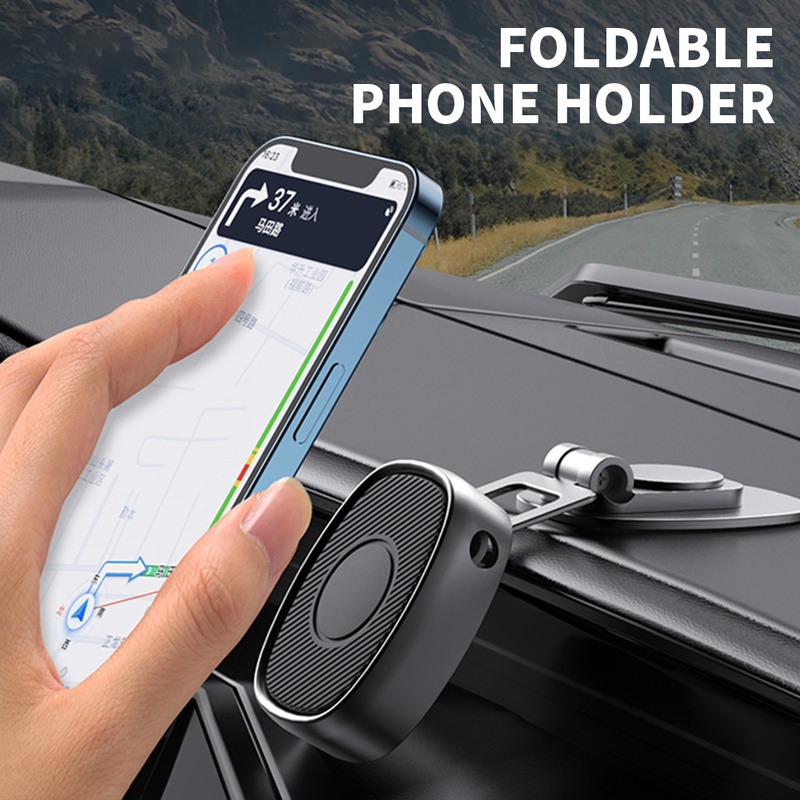 360 ° Bracket Lipat Magnetik mount Mobil Holder Handphone Tinggi adjustable Rotasi Putar