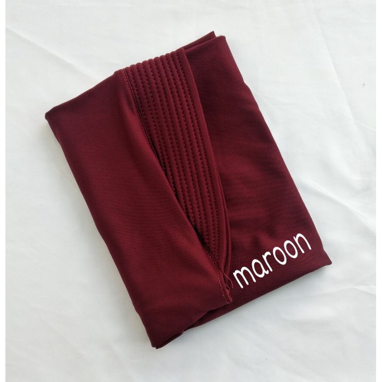 Hijab Bergo Spandek Jersey Menutup Dada/Hijab Instan Bergo Hamidah/Hijab Sport-Maroon