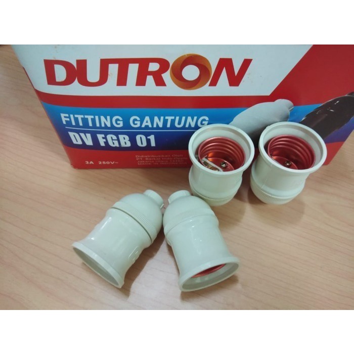 Dutron Fitting Lampu Gantung DV FGB 01  E27 Fitting Gantung HITAM PUTIH