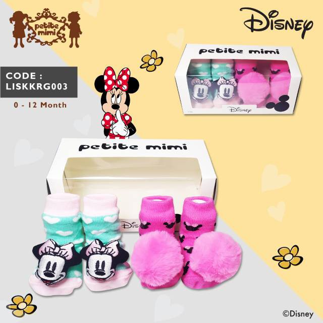 Petite Mimi Kaos Kaki Bayi Girl/Boy Edisi Disney 2 Pasang - PM-KKRD/2