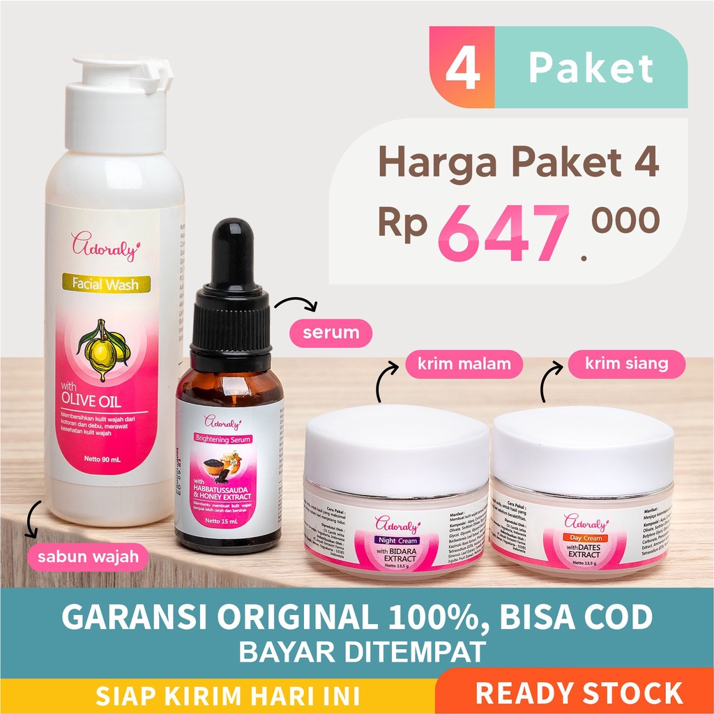 4 [PAKET] ADORALY SKINCARE - PAKET KECANTIKAN BPOM AMAN BUSUI BUMIL