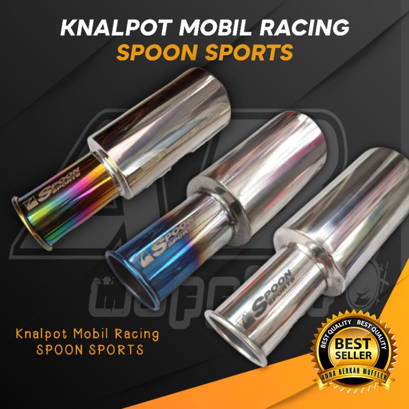 Knalpot Mobil Racing SPOON SPORTS Suara Bass Bulat