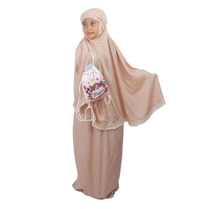 Mukena Sholat Anak Traveling Custom Nama Muslimah