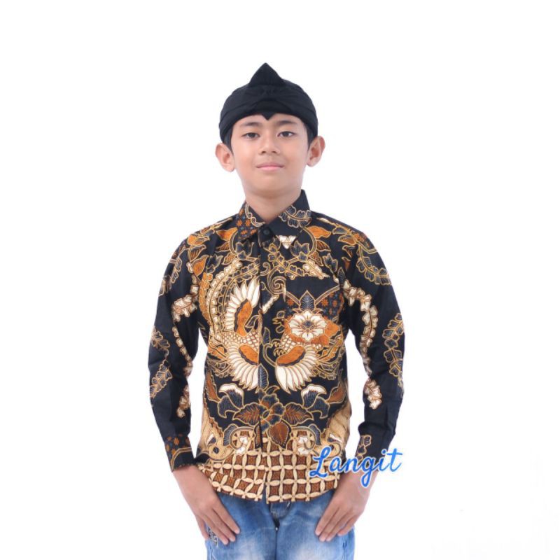 Kemeja batik anak laki-laki lengan panjang usia 2-10 Tahun batik premium seragam batik anak