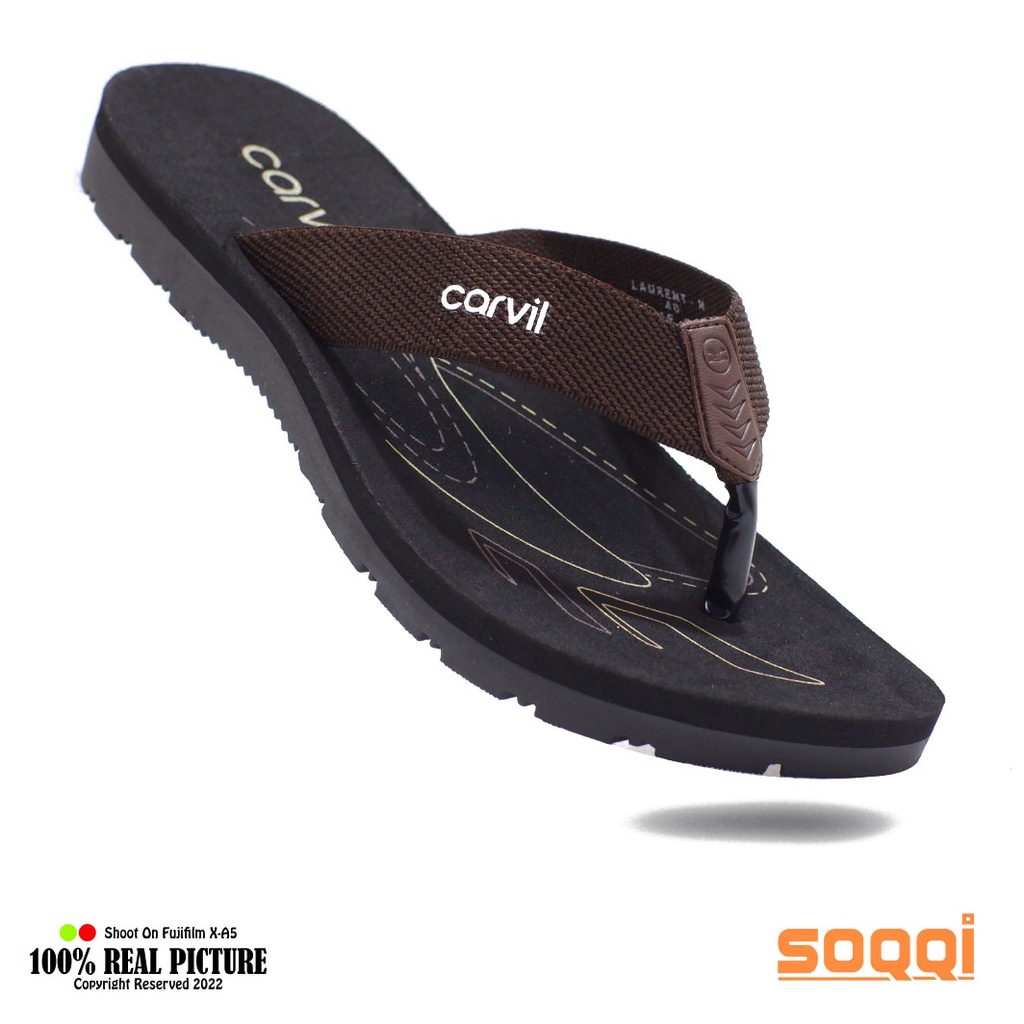 Sendal jepit pria original sandal japit cowok laki laki dewasa model slide casual distro flip flop branded kwalitas import Carvil Laurent colorado promo lebaran keren murah cod 38-43