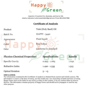 Happy Green Tulsi Holy Basil Essential Oil  - Minyak Holy Basil