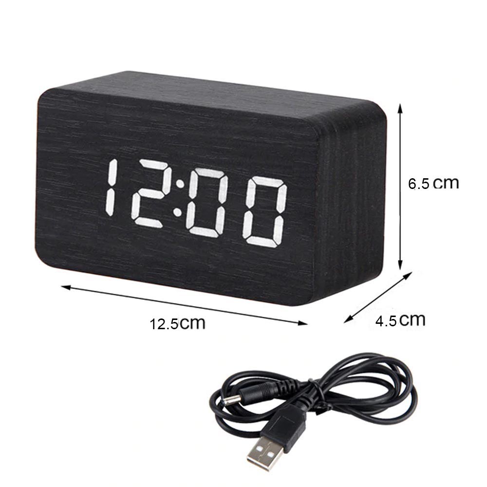 Jam Kayu Lampu Led Elegant Random / Wooden Clock Sedang / Medium