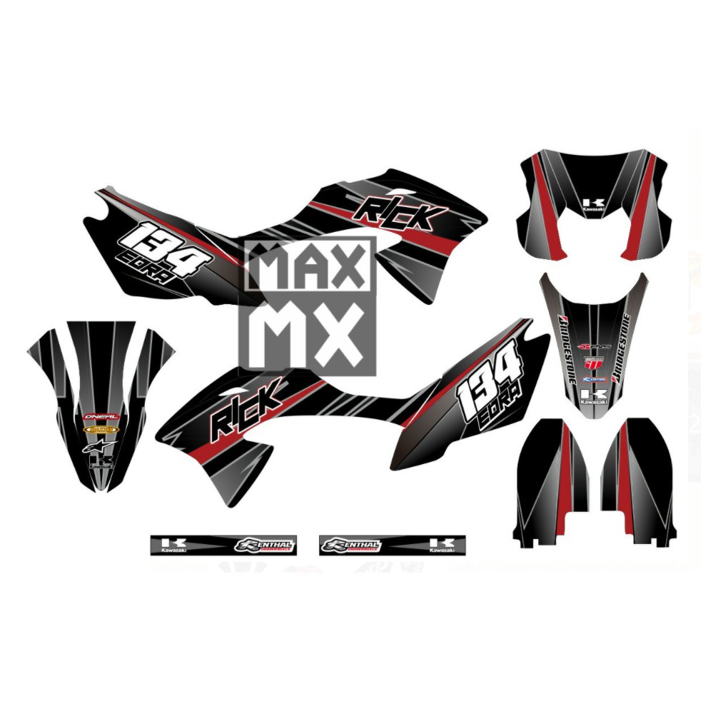 Decal Stiker KLX 150 BF Dekal Variasi Sticker Striping Custom Full Body hitam minimalis