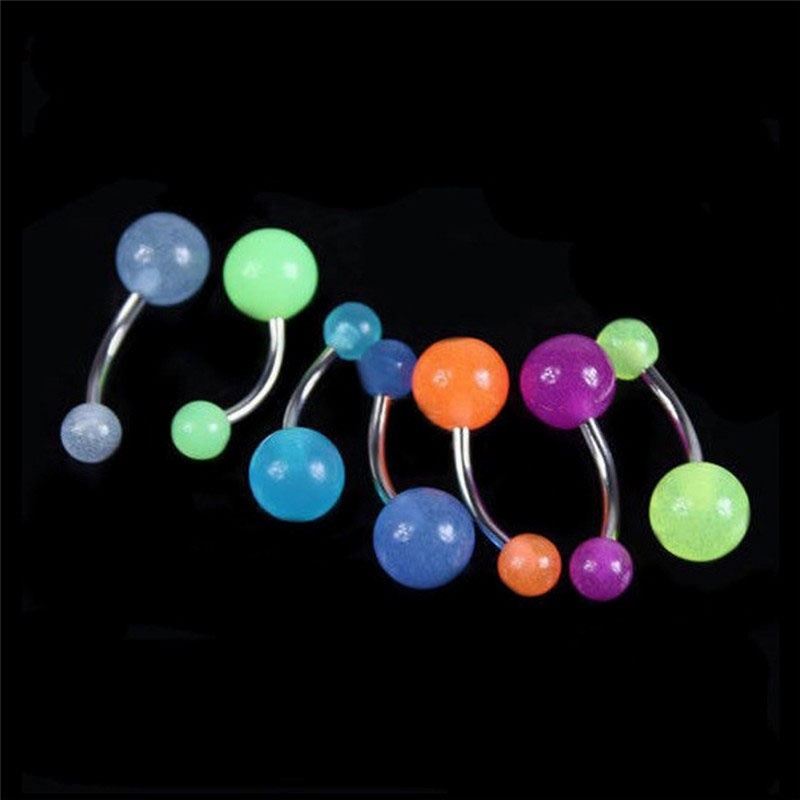 1pc Anting Tindik, Perut Pusar Bahan, Stainless Steel, Akrilik Luminous Dengan, Untuk Wanita