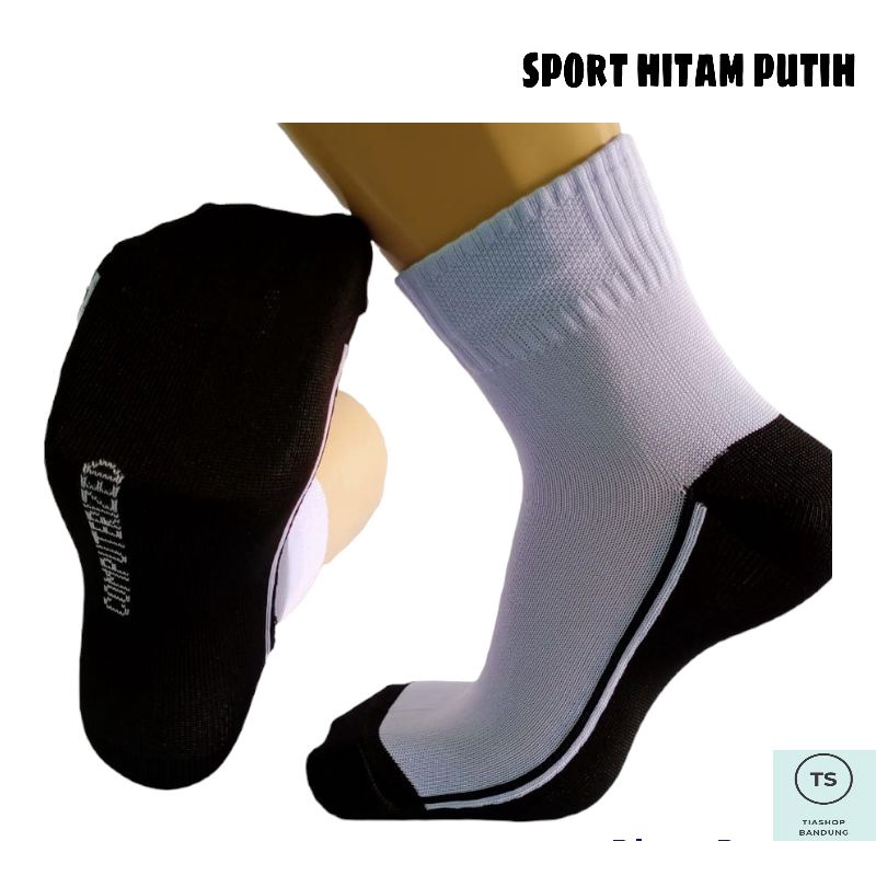 Kaos Kaki Sport Hitam Putih || Kaos Kaki Pria dan Wanita || Kaos Kaki Pendek