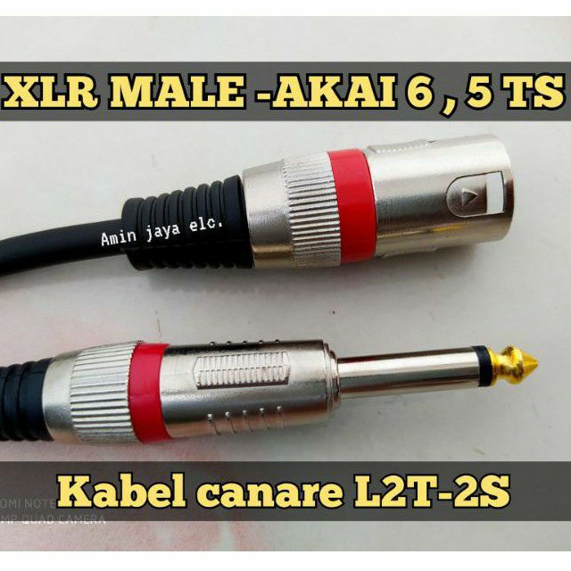 Kabel jack gitar to mixer jack XLR male to akai mono