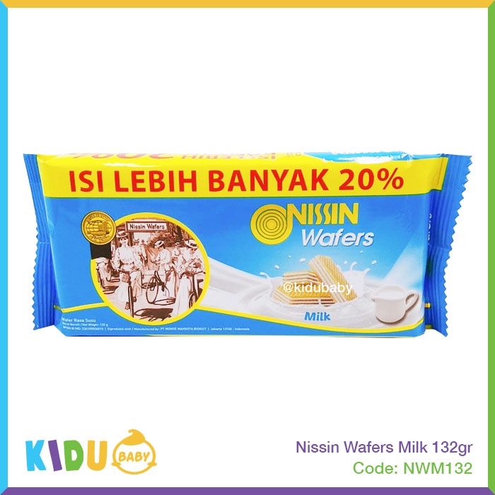 Nissin Wafers Milk / Peanut / Chocolate 132gr Kidu Baby