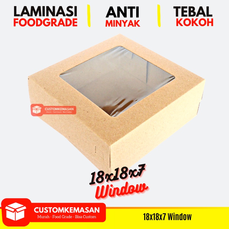 Dus Catering 18x18x7 / Dus Kue / Box Kue / Dus Nasi / Box Nasi / Kemasan Kue