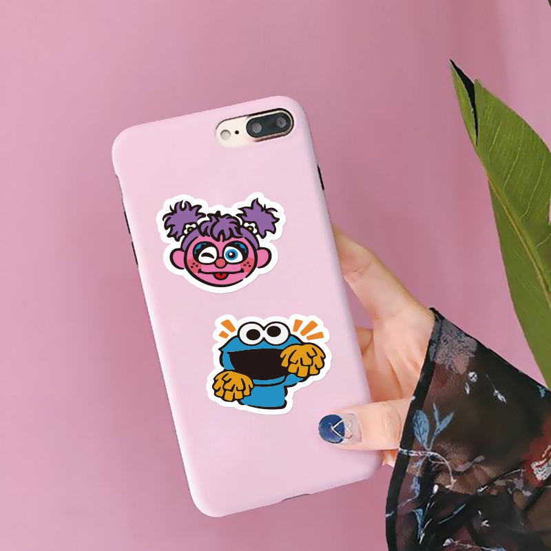 40 Sesame Street stiker kartun animasi emoji Jurnal bahan air lucu kaca graffiti tangan Buku stiker