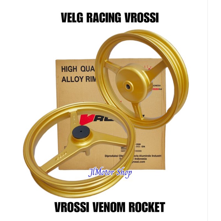 PELEK VELG RACING ROSSI MIO S M3 XEON SOUL GT FINO XRIDE 125 BEAT SCOOPY VARIO 110 125 150 160 GENIO SPACY FREEGO MIO SPORTY MIO SMILE MIO Z MIO GEAR MERK VROSSI VENOM COMET