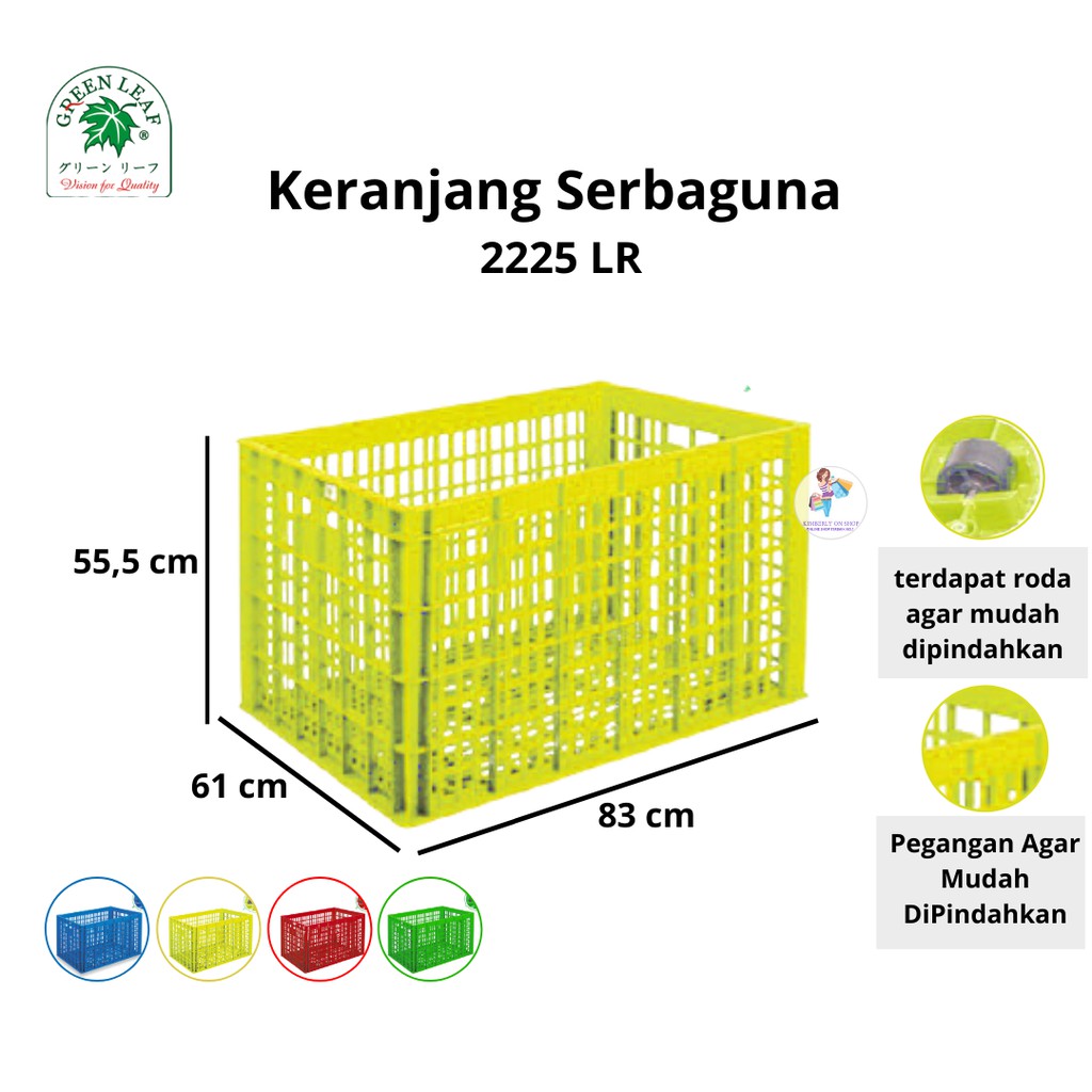 Keranjang Industri Container Box Roda 2225 LR Green Leaf