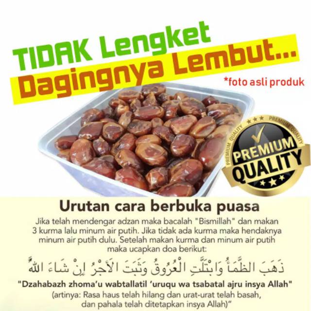 

Kurma Khalas 1 KG - TIDAK Lengket, Daging Lembut