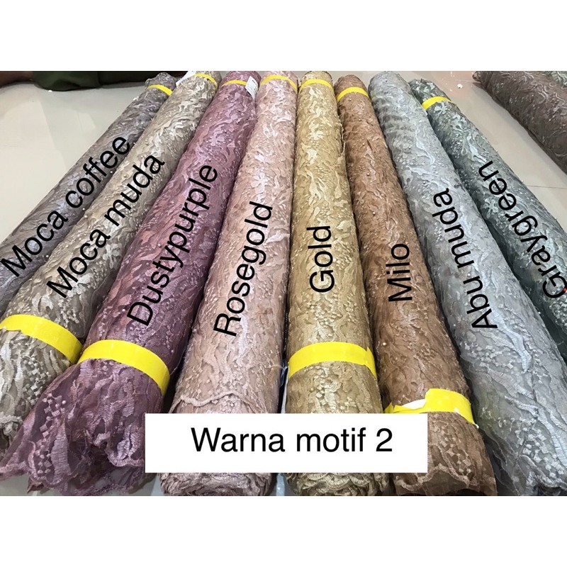 kain tulle akar bordir mutiara/bordiran full NEW MOTIF