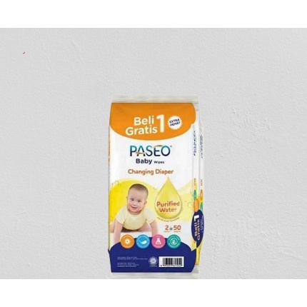 Paseo Baby Wipes With Chamomile 50s Tissue Basah