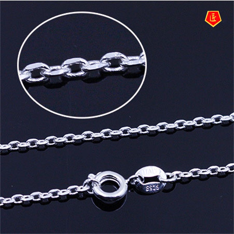[Ready Stock]Women's Silver Cross Chain O-Shaped Necklace Korean Retro