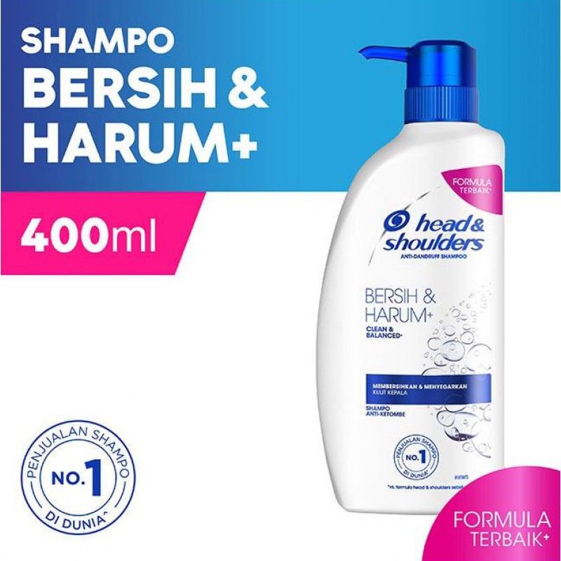 Head &amp; Shoulders Shampoo Anti-Dandruff Bersih dan Harum - 400 ml