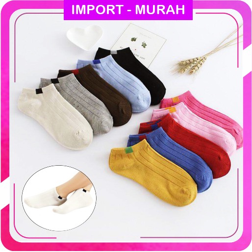 KAOS KAKI PENDEK POLOS UNISEX WANITA &amp; PRIA KAOS KAKI IMPORT MURAH - 6 GARIS KAOS KAKI PRIA DAN KAOS KAKI WANITA MURAH