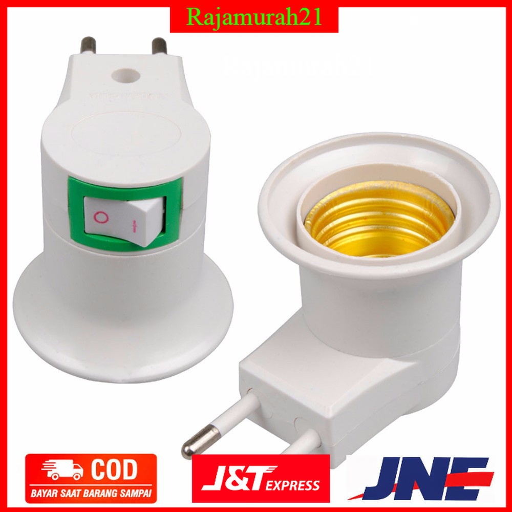 PROMO Fitting E27 Lampu Bohlam Portable EU Plug - White