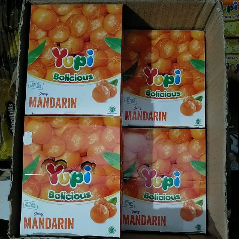 

Yupi Bolicious Juicy Mandarin BARUU!! 24 x 5 gr