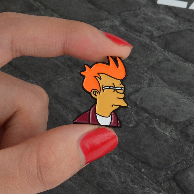 Bros Pin Enamel Desain Kartun Philip Phillips Futurama Bros Pin Desain Fry Untuk Kerah