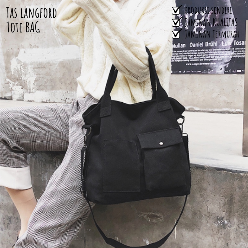 Tas Shoulder - Messenger Selempang Tote Bag Bahu Kekinian Terbaru Murah Bagus Korea Favorit Remaja Dewasa Kapasitas Besar 2 in 1 Sekolah Kuliah Traveling Kerja Import Lokal Original Perempuan Wanita Cewek