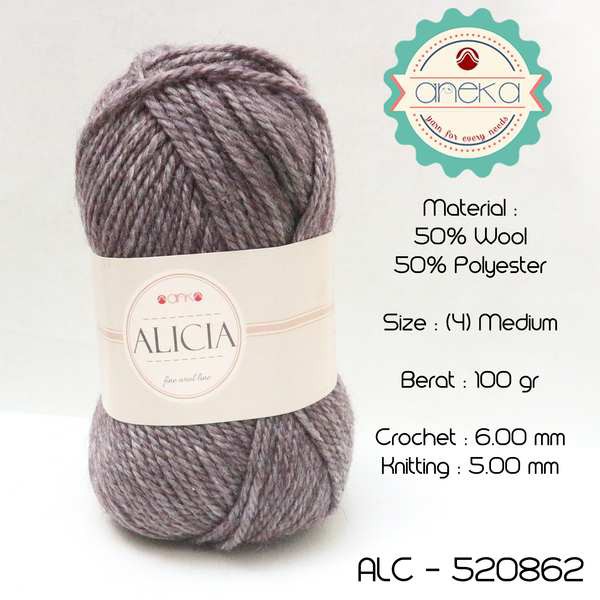 Benang Rajut Wool Alicia Yarn - 520862