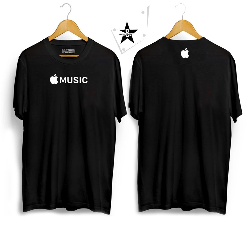 Kaos Distro Apple Music Front Back White Premium