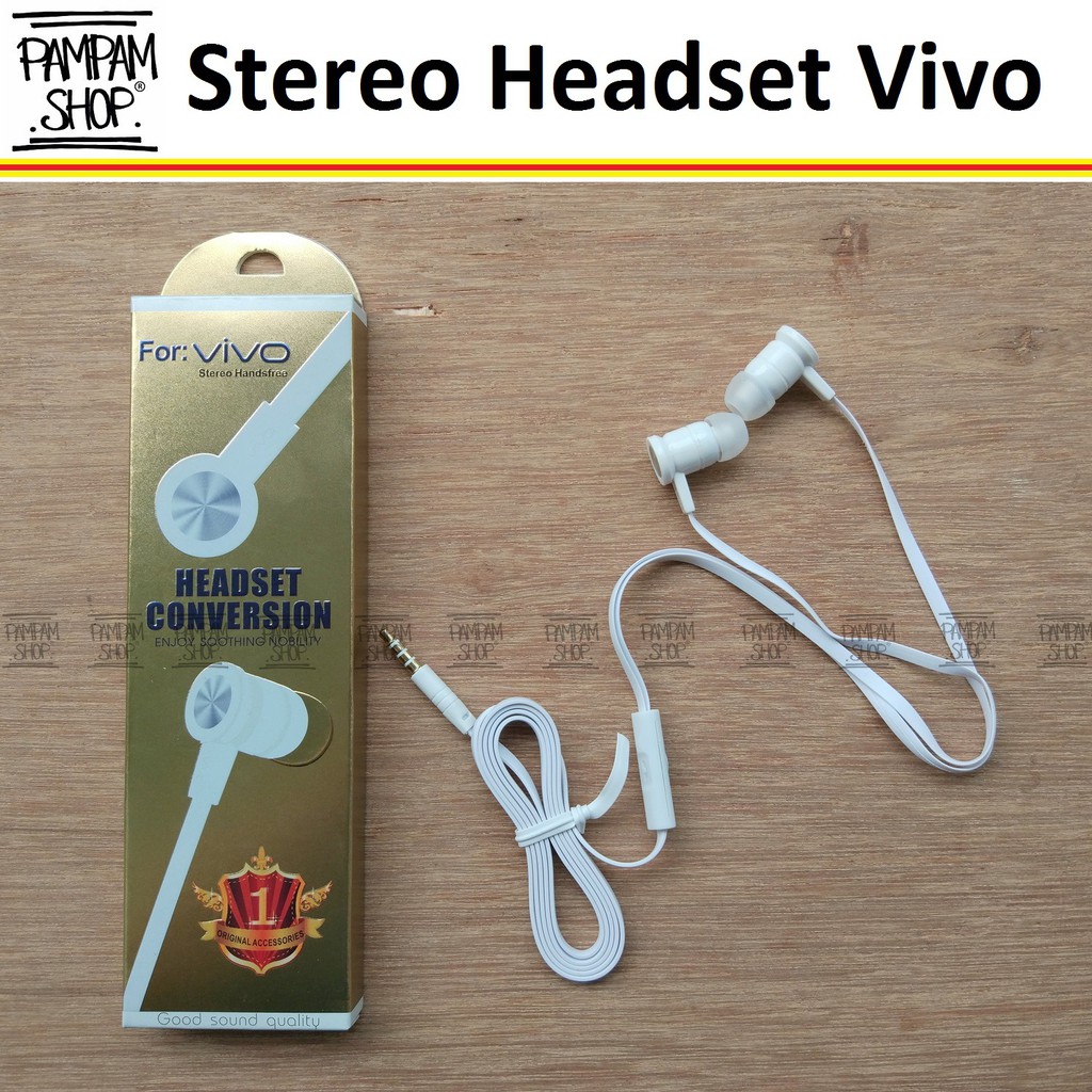 Headset Earphone Handsfree Vivo Putih Original China Y15 Y21 Y28 Y31 Y35 Y51 Y55 Y53 Y67 V5 V5S Plus