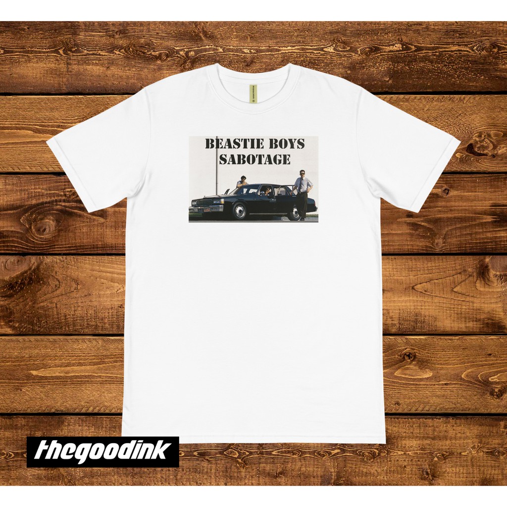 Kaos Beastie Boys Sabotage Putih - Original Gildan T-shirt DTG Print